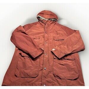 Woolrich Men L Hooded Field Jacket Red Plaid Wool Lined Coat